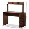 Baxton Studio Garnet Modern and Contemporary Walnut Brown Finished Wood Desk with Shelves 182-11695-Zoro